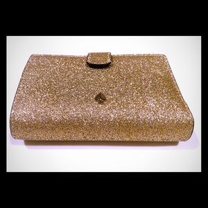 Kate Spade Gold Glitter Wallet Bifold Medium